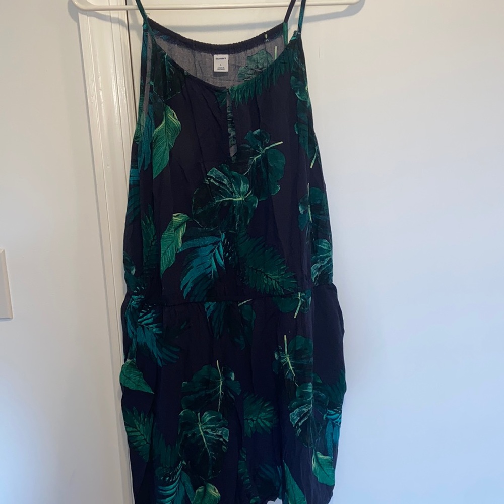 Old Navy palm leaf print romper